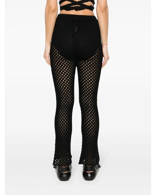Alanui Black A Love Letter To India Macramé Trousers