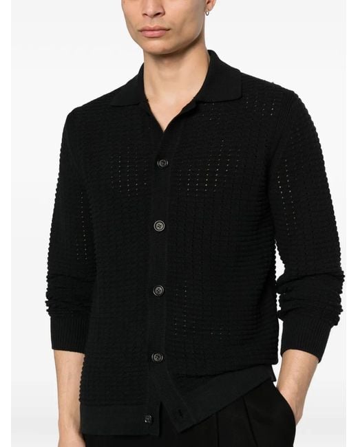 Paolo Pecora Black Buttoned Cardigan for men