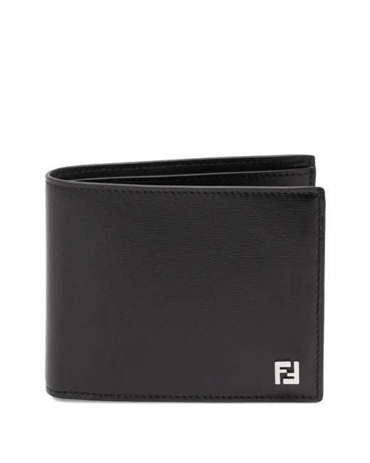Fendi Black Logo Plaque Leather Wallet