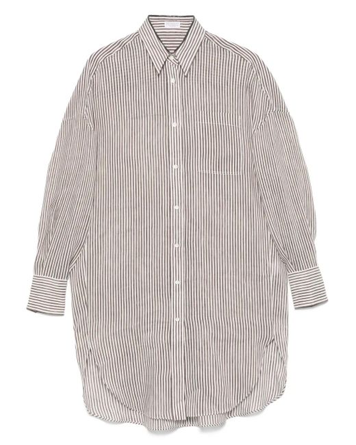 Brunello Cucinelli Gestreepte Lange Blouse in het Gray