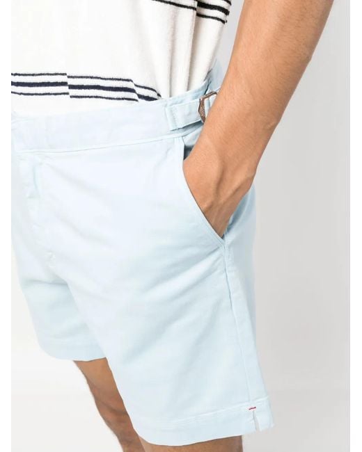 Orlebar Brown Blue Mid-Rise Cotton Shorts for men