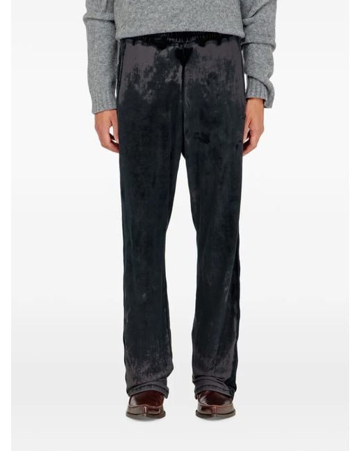 DIESEL Black Devoré-Effect Chenille Track Pants for men