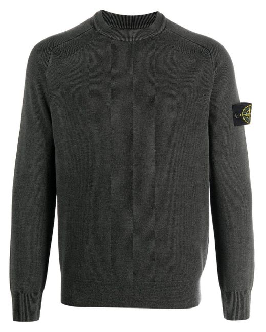 Stone Island Gray Compass-badge Virgin-wool Sweatshirt for men