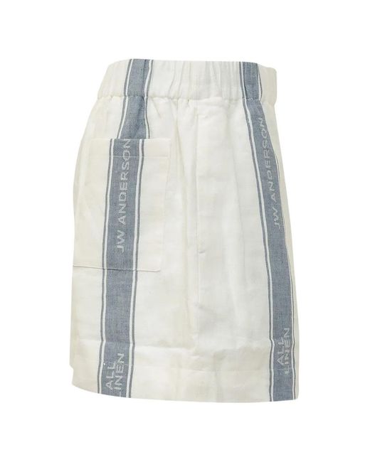 J.W. Anderson White Striped Shorts for men