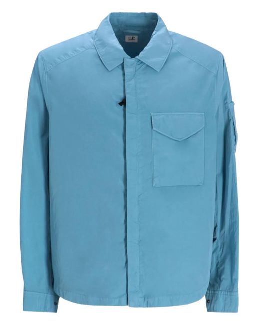 C P Company Shirtjack Met Zaksluiting in het Blue voor heren