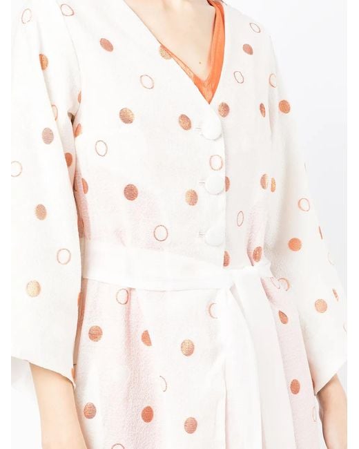 Baruni Pink Polka-Dot Pattern Kaftan