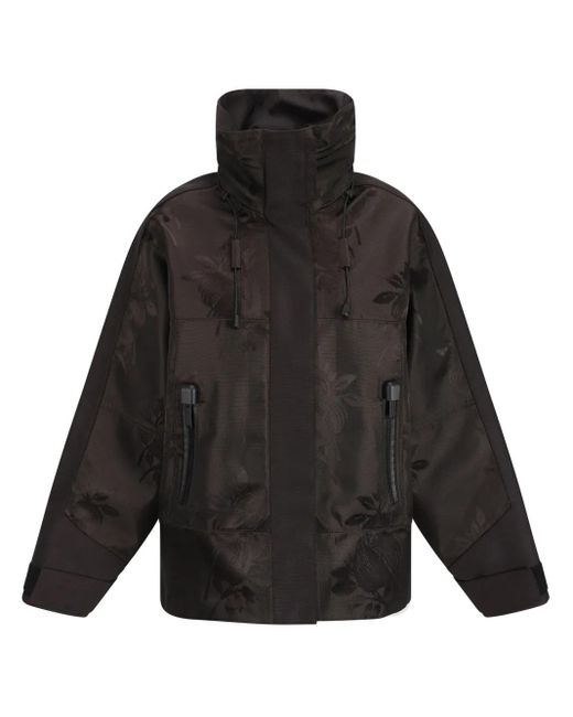Prada Black Patterned Jacquard Padded Down Jacket