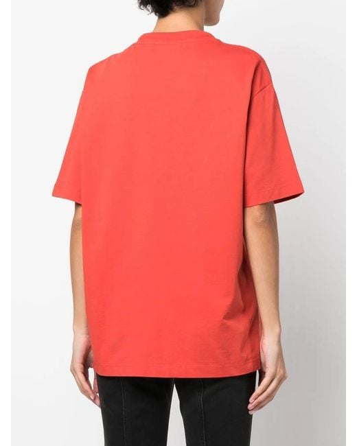 Ambush Red Multi-Cord Logo-Print T-Shirt