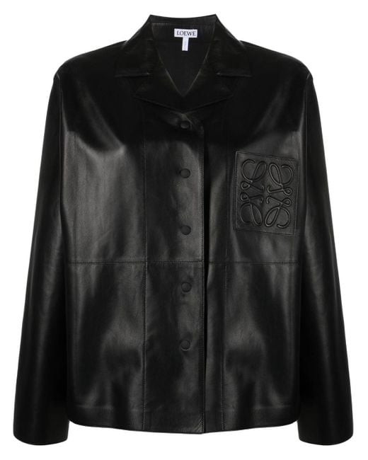Loewe Black Hemd aus Leder mit Anagram