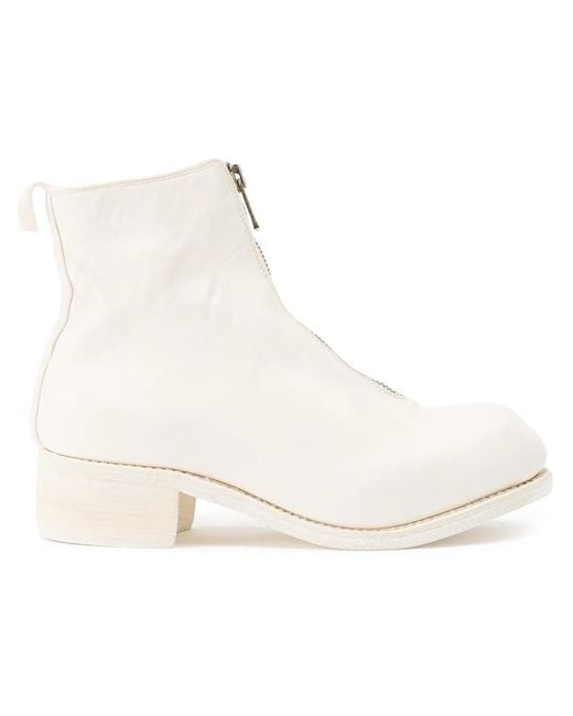Guidi Natural Zipped Ankle Boots