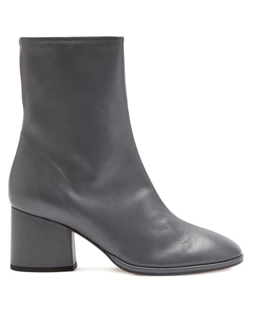 Aeyde Gray Ayla 55 Leather Ankle Boots