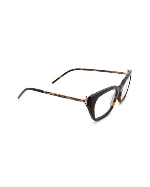 Saint Laurent Black Rectangle-Frame Glasses