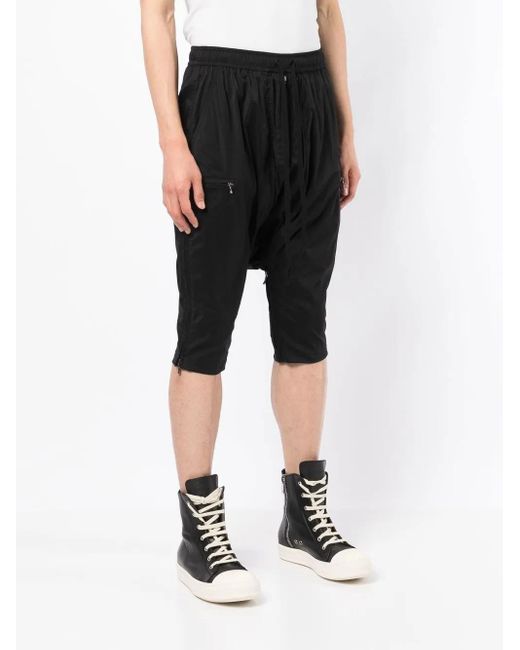 Julius Black Drop-Crotch Shorts for men