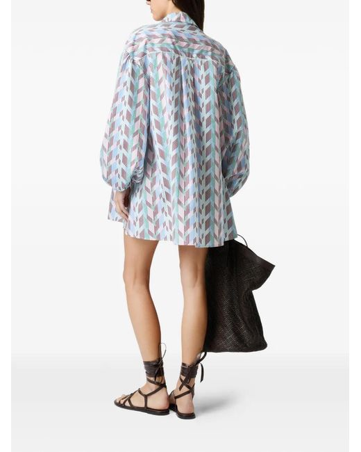 Missoni Blue Chevron-Pattern Shirt