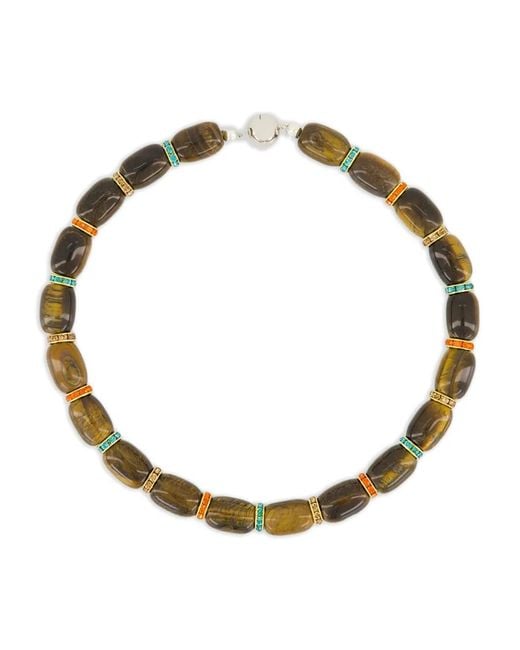 Collar con motivo de ojo de tigre Julietta de color Metallic