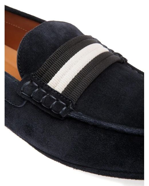 Mocassins En Daim À Détail De Ruban Bally pour homme en coloris Black