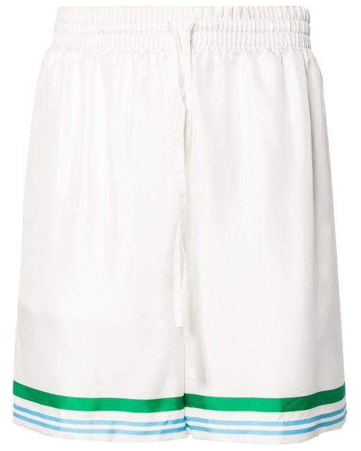 Casablancabrand Zijden Shorts in het White voor heren