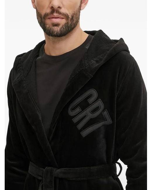 Cristiano Ronaldo CR7 Black Loungewear Ceinturé À Capuche for men