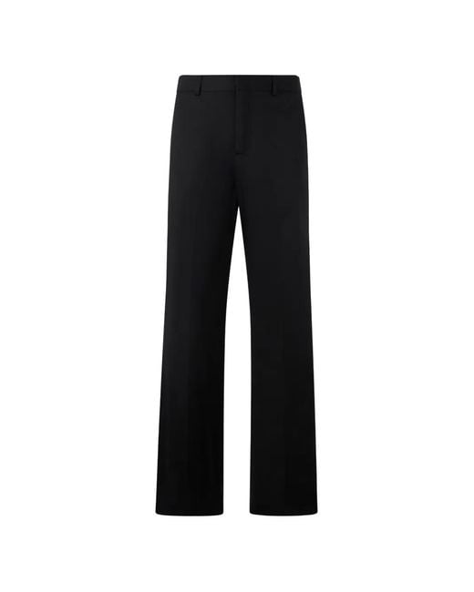 Philipp Plein Black Wide-Leg Logo-Plaque Trousers for men