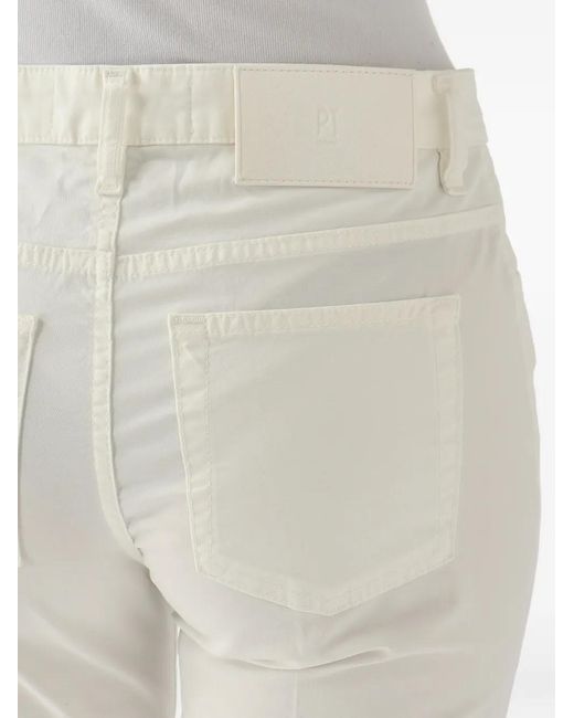 PT Torino White Pressed-Crease Cropped Jeans