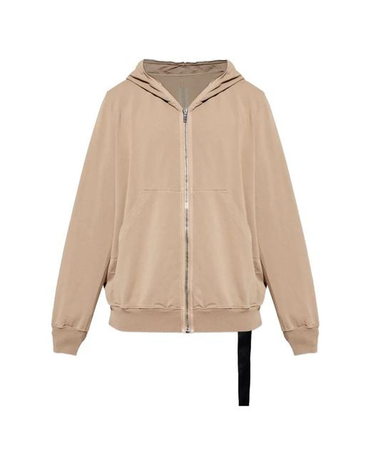 Rick Owens Natural Zip-Up Hoodie for men