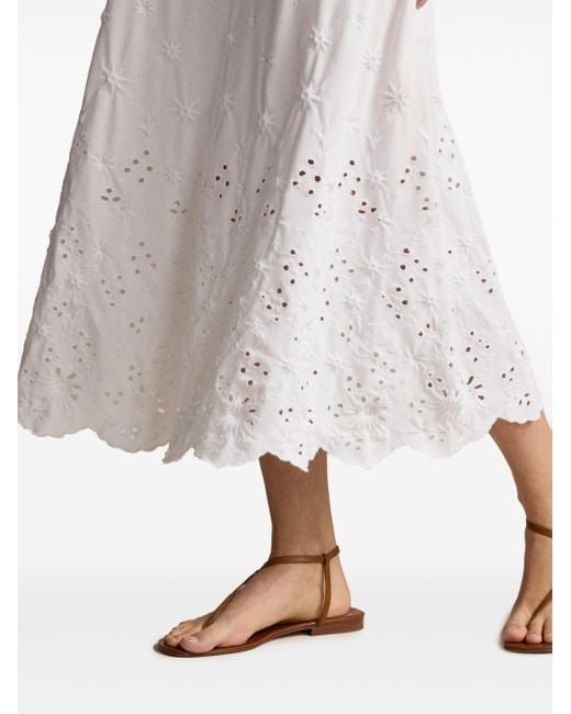 Polo Ralph Lauren White Broderie-anglaise Cotton Polo Dress