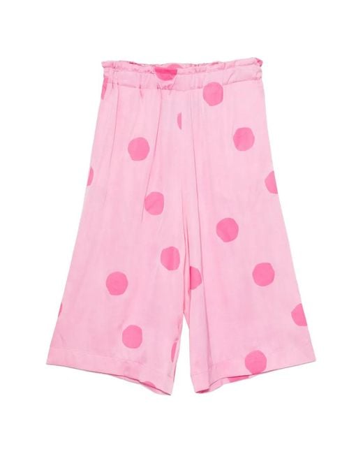 AVN Pink Polka-Dot Wide-Leg Trousers