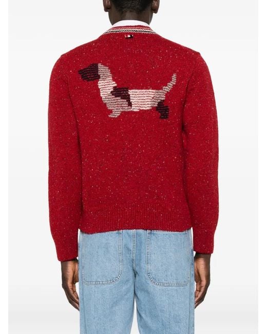 Thom Browne Red Hector Cardigan for men