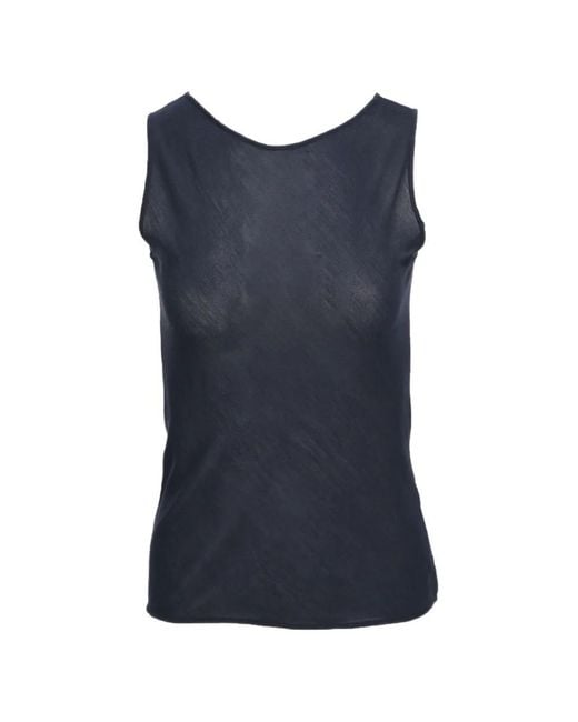 Isaia Blue Sleeveless Knit Tank Top