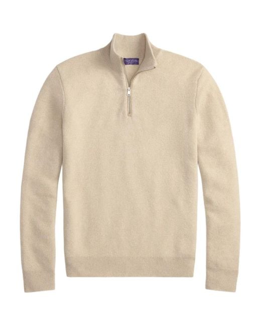 Ralph Lauren Natural Quarter-Zip Sweater for men
