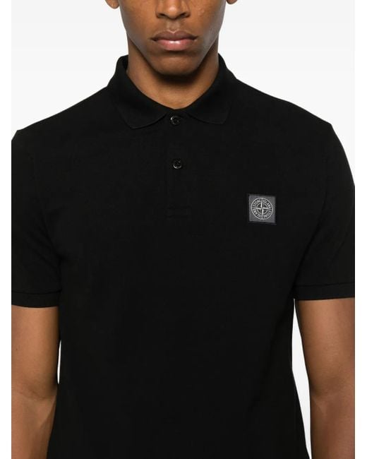 Stone Island Black Polo Short Sleeve