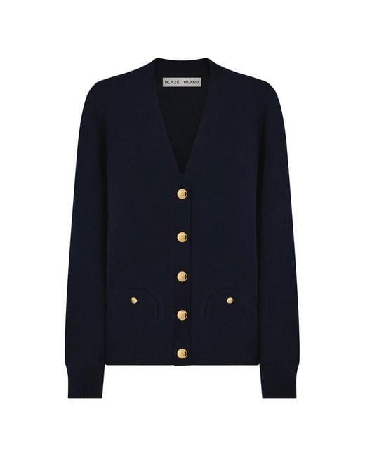 Blazé Milano Blue Long-Sleeve Cardigan