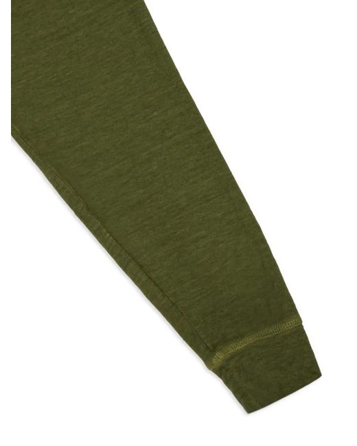 120% Lino Green Linen-Blend Hoodie for men