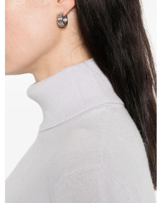 Purotatto White Roll-Neck Long-Sleeve Sweater