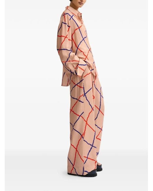 Essentiel Antwerp Pink Drawstring-Fastening Trousers