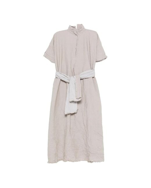 Daniela Gregis White Button-Detail Midi Dress