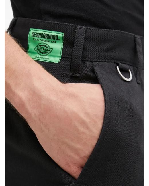 Neighborhood Black Ring-Detail Trousers for men