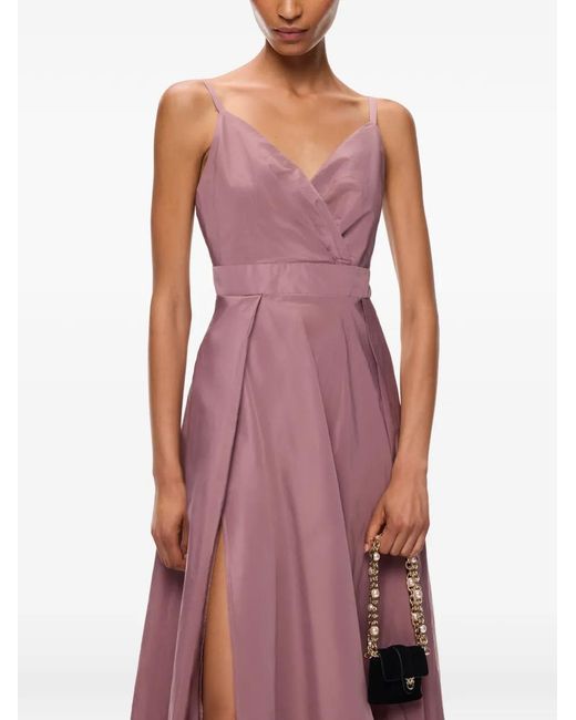 Pinko Purple Wrap-Style Slit-Detail Dress