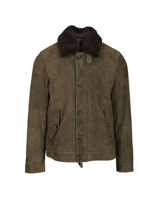 Al Duca D'aosta Green Suede Jacket for men