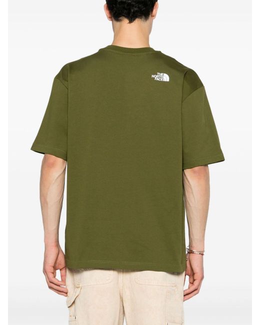 The North Face Green Logo-patch Cotton T-shirt for men