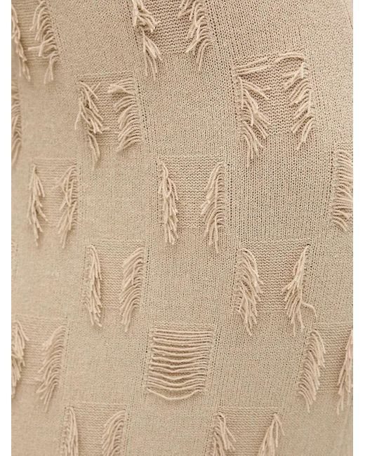 Samsøe & Samsøe Natural Fringe-detail Knit Skirt
