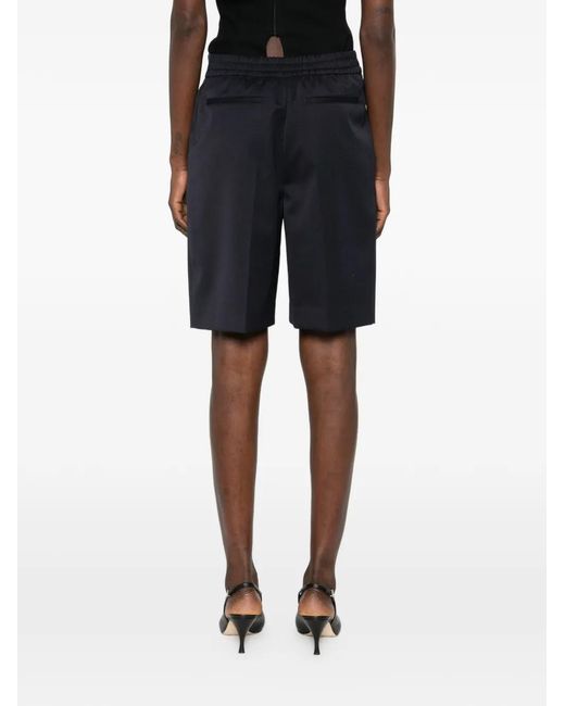 Victoria Beckham Black Elasticated Back Waistband Wool Blend Tailored Shorts