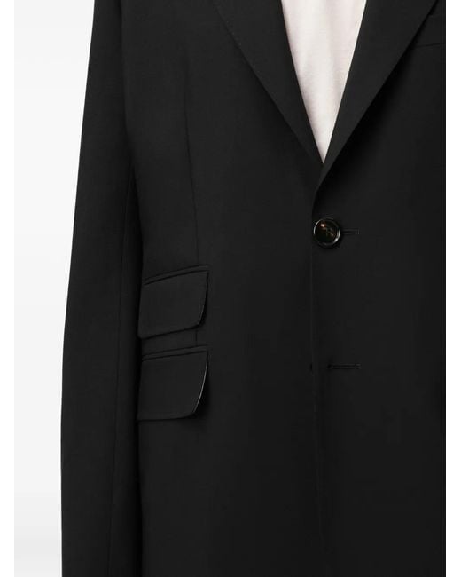 AMI Black New Wool Single Breasted Boxy Jacket