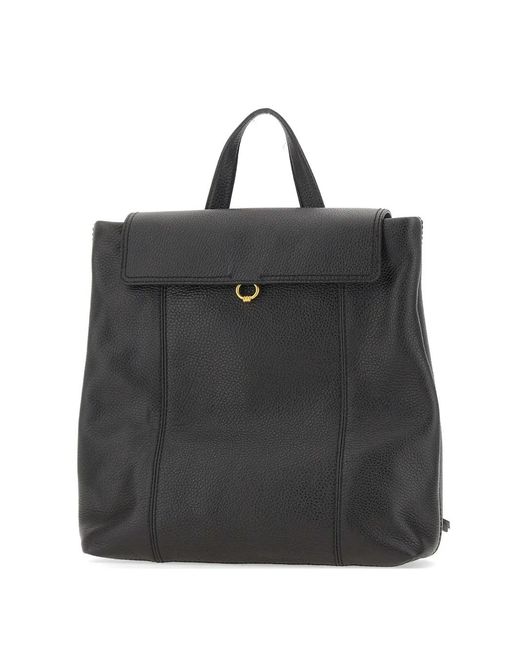 Gianni Chiarini Black Vicky Hammered Leather Backpack