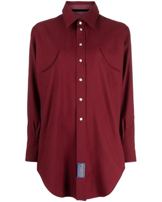 Maison Margiela Red Pendleton Reversible Wool Shirt