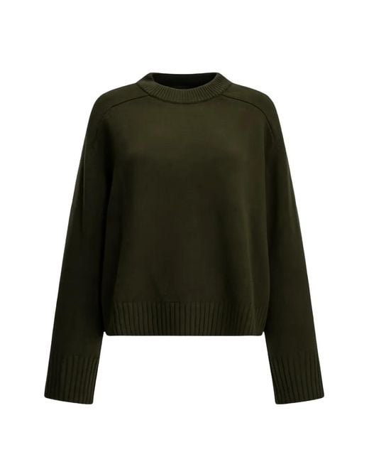 Soeur Green Will Ribbed-Trim Wool Sweater