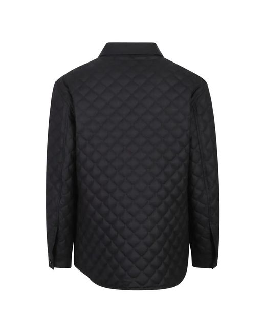 Tagliatore Black Quilted Button-Up Jacket for men