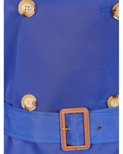 Ralph Lauren Blue Button Belted Coat
