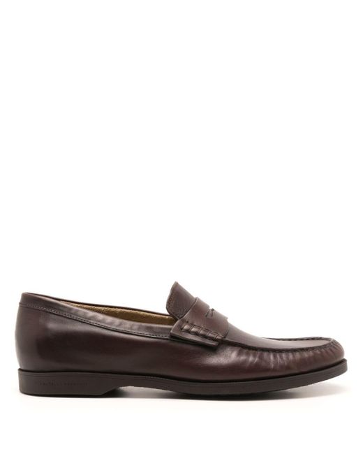 Fratelli Rossetti Brown Penny-slot Leather Loafers for men