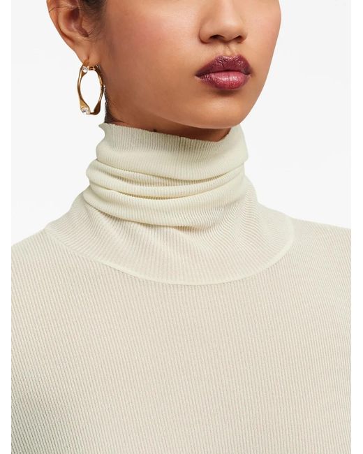 AMI White Pullover Mit Rollkragen